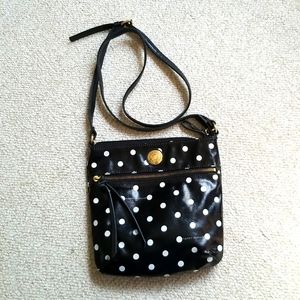 VintageTommy Hilfiger Polka Dot-Black & White Patent Leather Crossbody S…